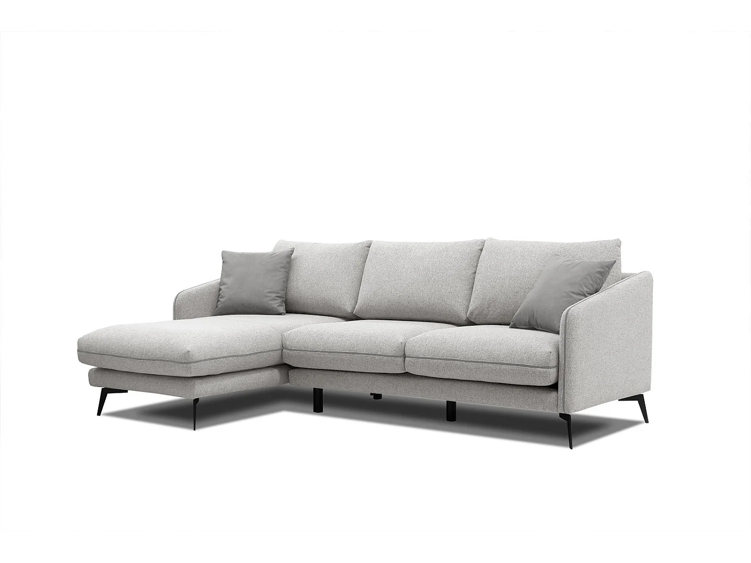 SOGEL Ecksofa 4-Sitzer links, hellgrau