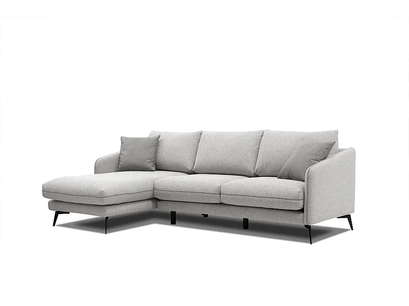 SOGEL Ecksofa 4-Sitzer links, hellgrau