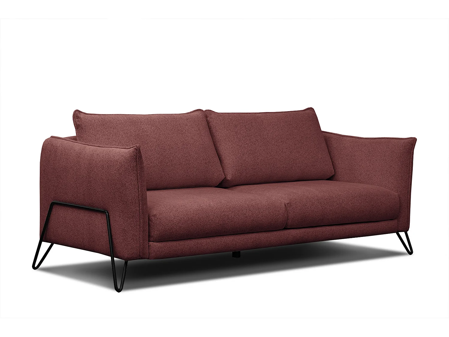 HOSTEN Sofa 3-Sitzer, bordeaux