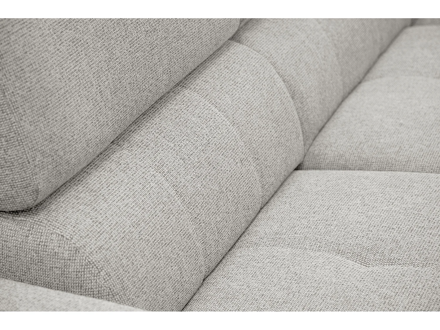 Canapé d'angle droit 5 places tissu beige - Fiero