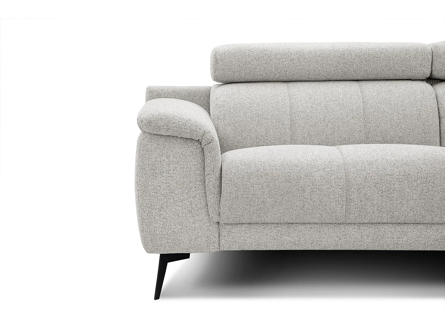 Canapé d'angle droit 5 places tissu beige - Fiero