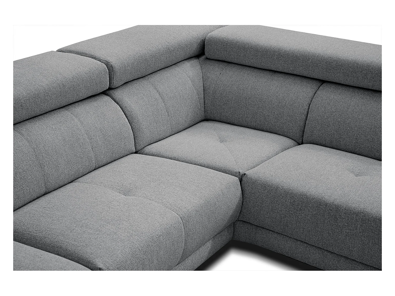 MORELLO Ecksofa 5-Sitzer rechts mit verstellbare Kopfstützen, grau