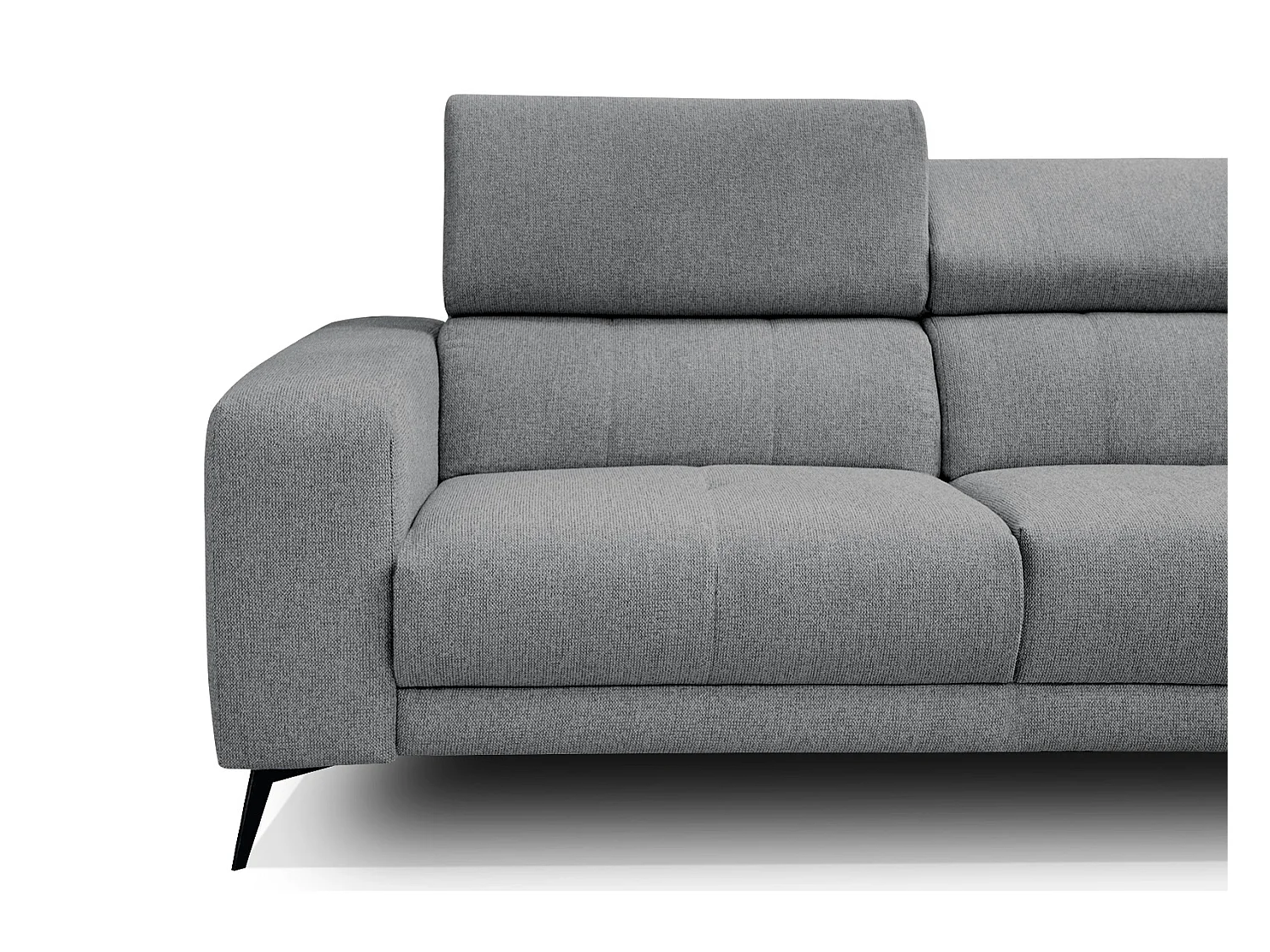 MORELLO Ecksofa 5-Sitzer rechts mit verstellbare Kopfstützen, grau