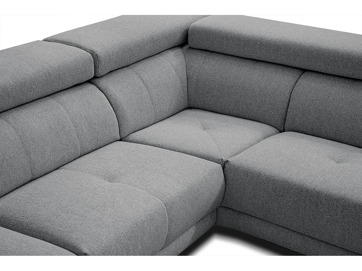 MORELLO Ecksofa 5-Sitzer rechts mit verstellbare Kopfstützen, grau