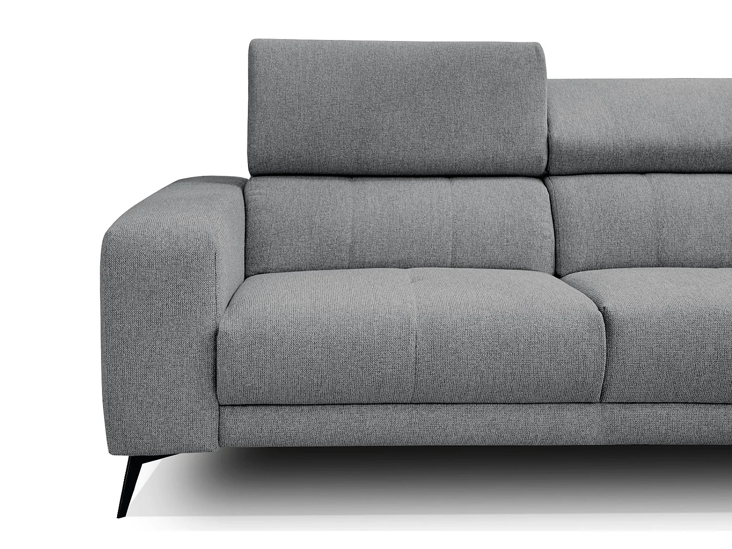 MORELLO Ecksofa 5-Sitzer rechts mit verstellbare Kopfstützen, grau