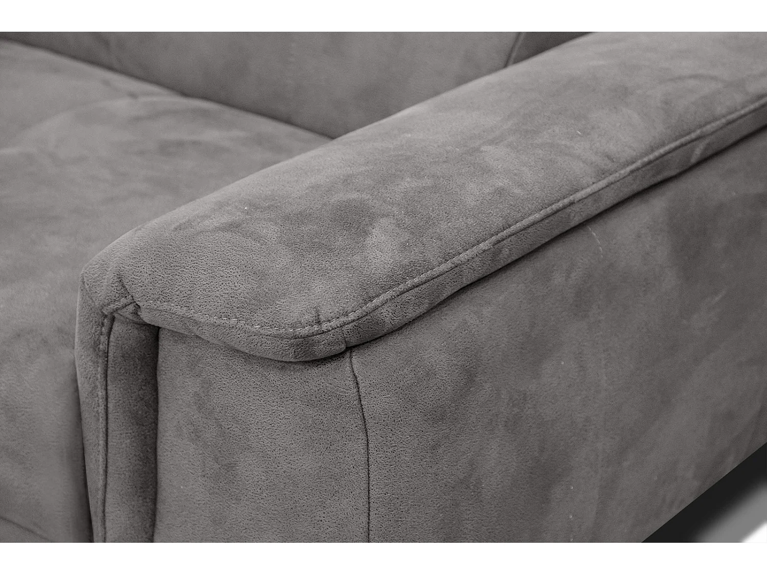 FIERO Ecksofa 4-Sitzer links mit verstellbare Kopfstützen, hellgrau