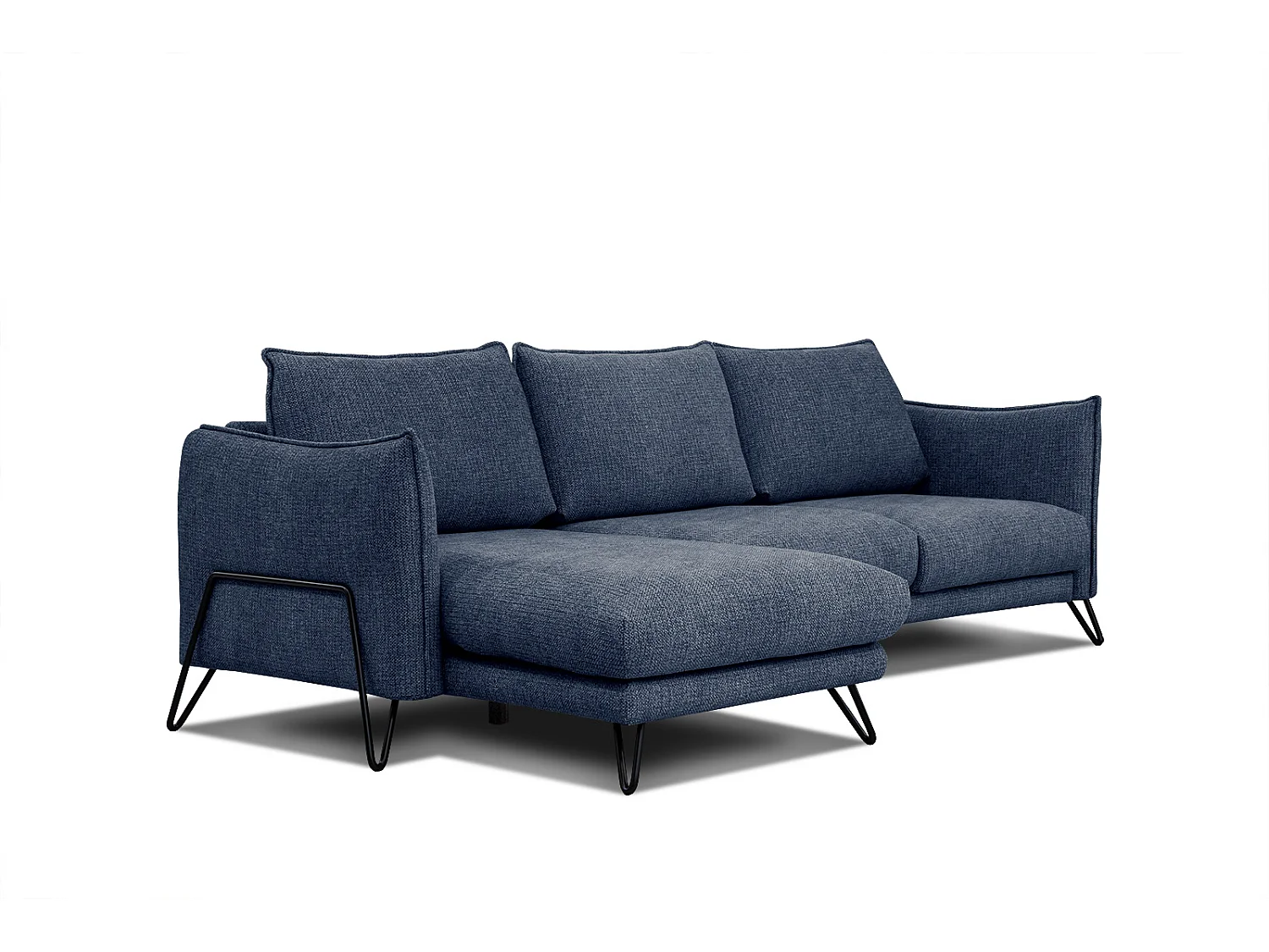 HOSTEN Ecksofa 4-Sitzer links, marineblau