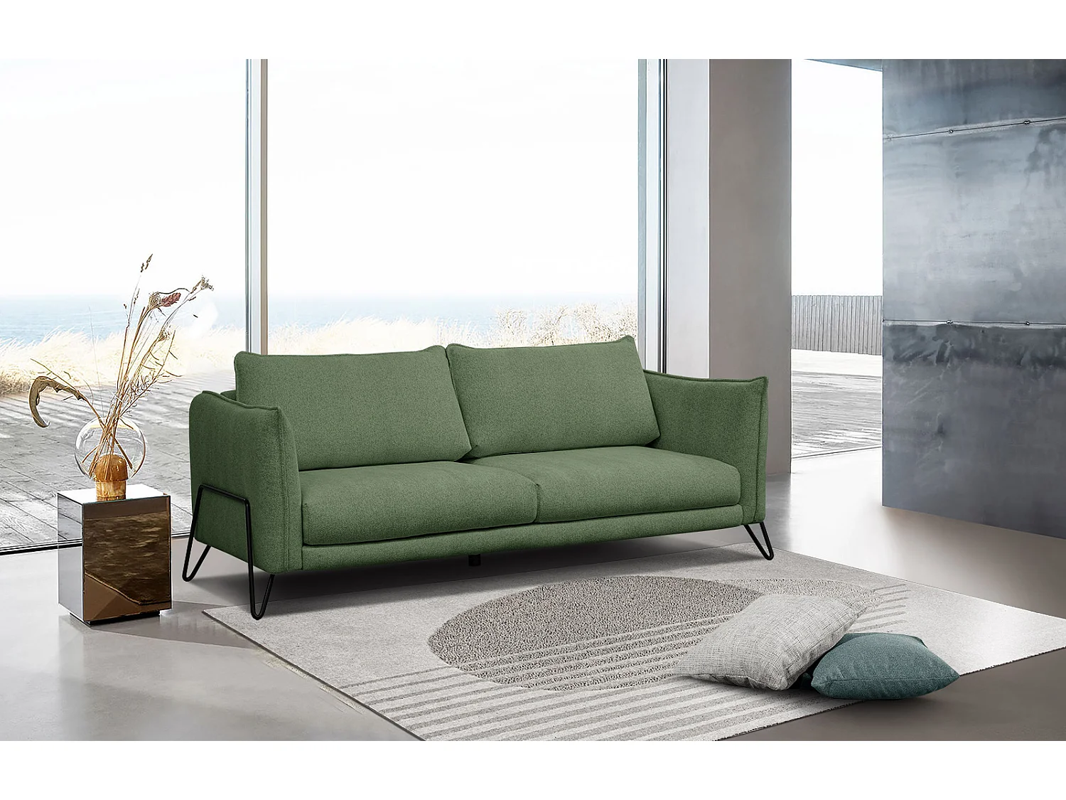 HOSTEN Sofa 3-Sitzer, dunkelgrün