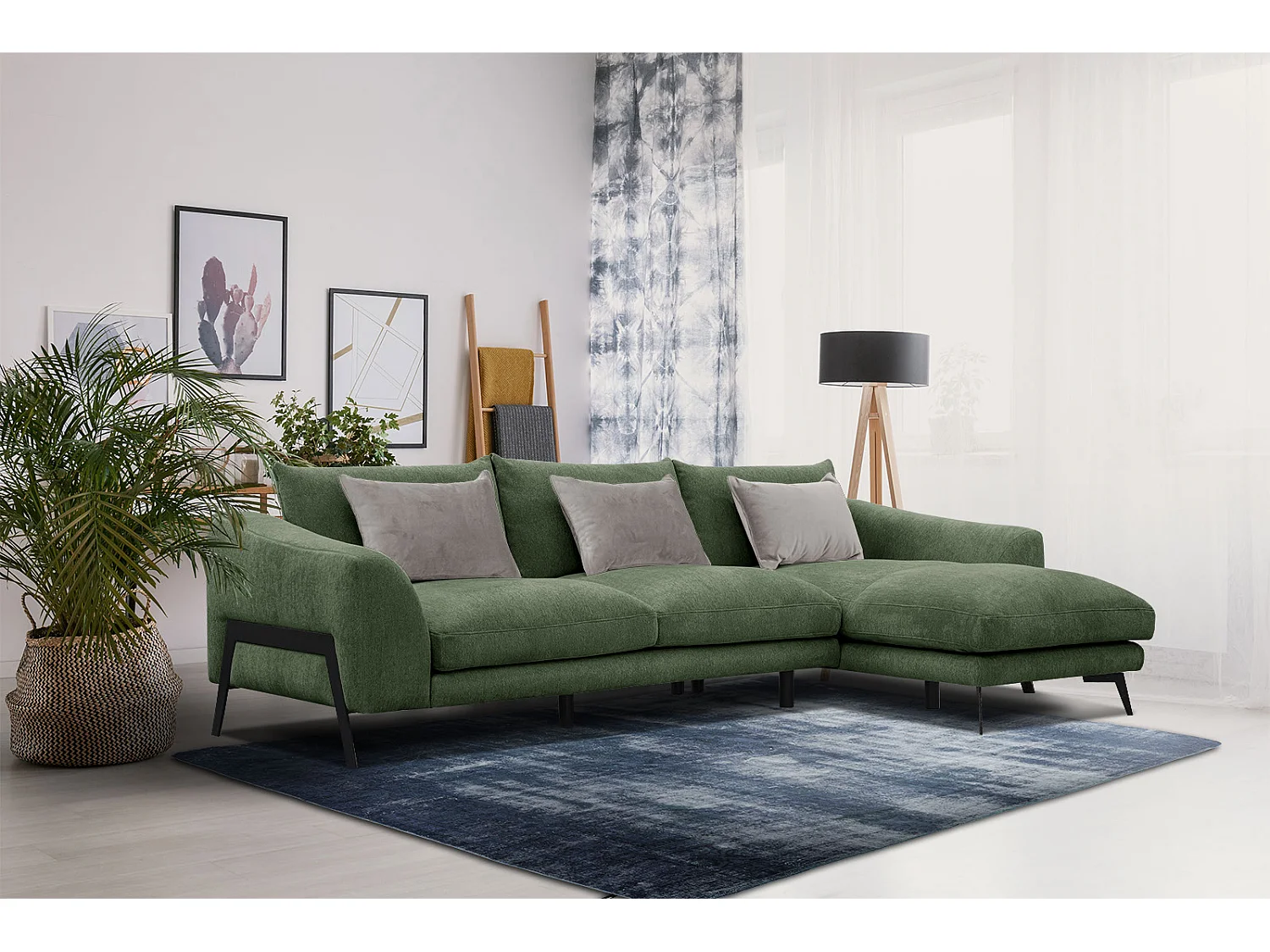 WINTER Ecksofa 4-Sitzer rechts, dunkelgrün