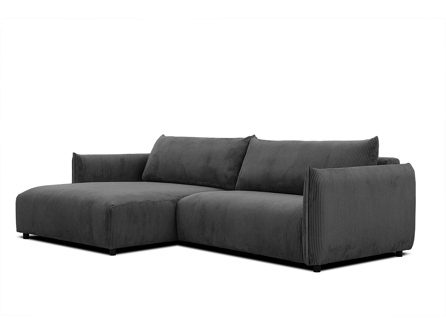 TAUER Ecksofa 5-Sitzer, dunkelgrau