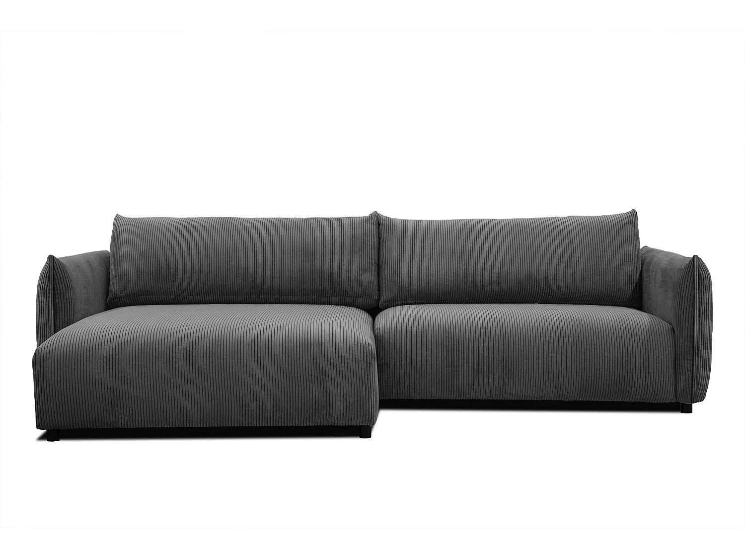 TAUER Ecksofa 5-Sitzer, dunkelgrau