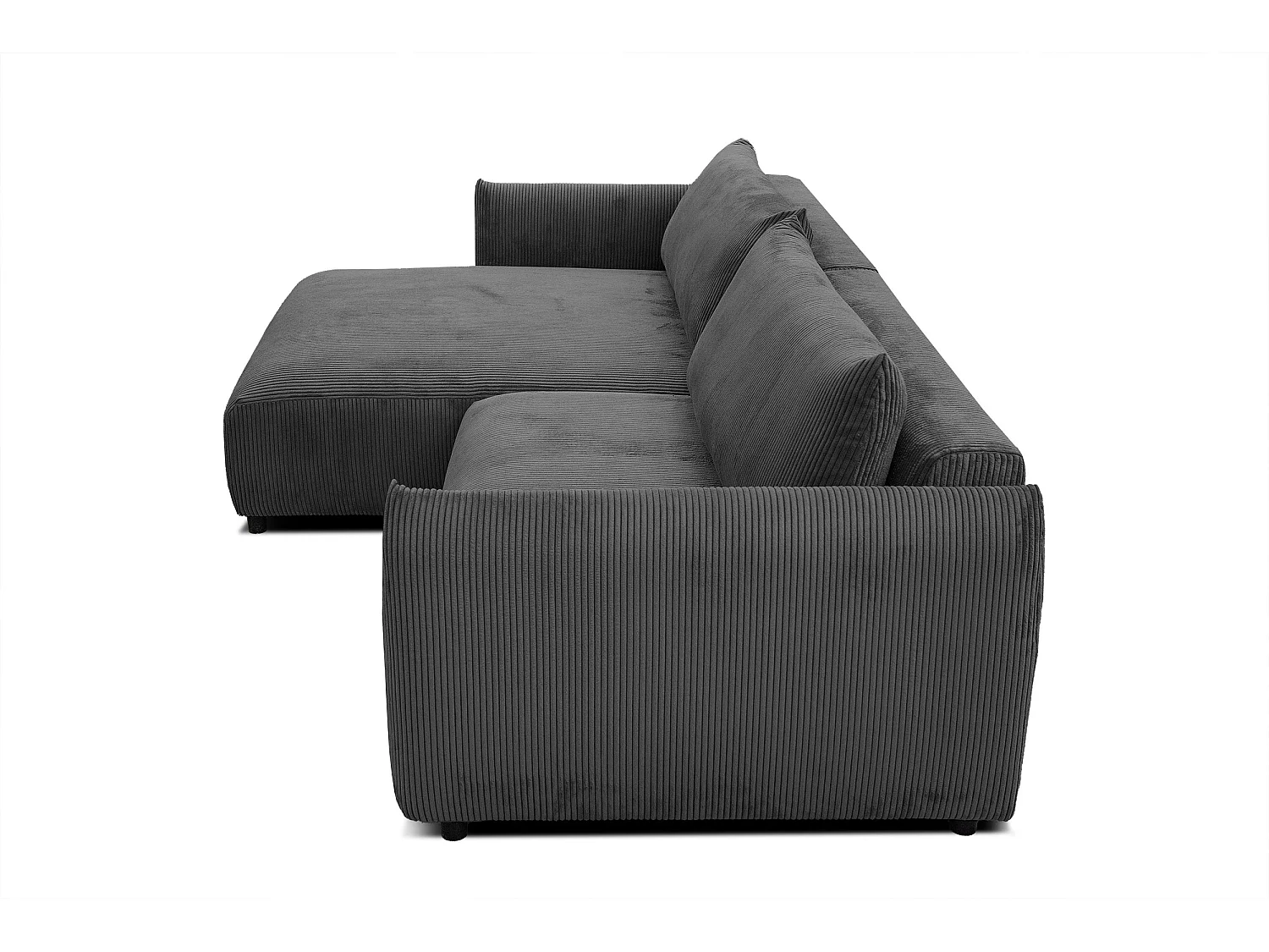 TAUER Ecksofa 5-Sitzer, dunkelgrau