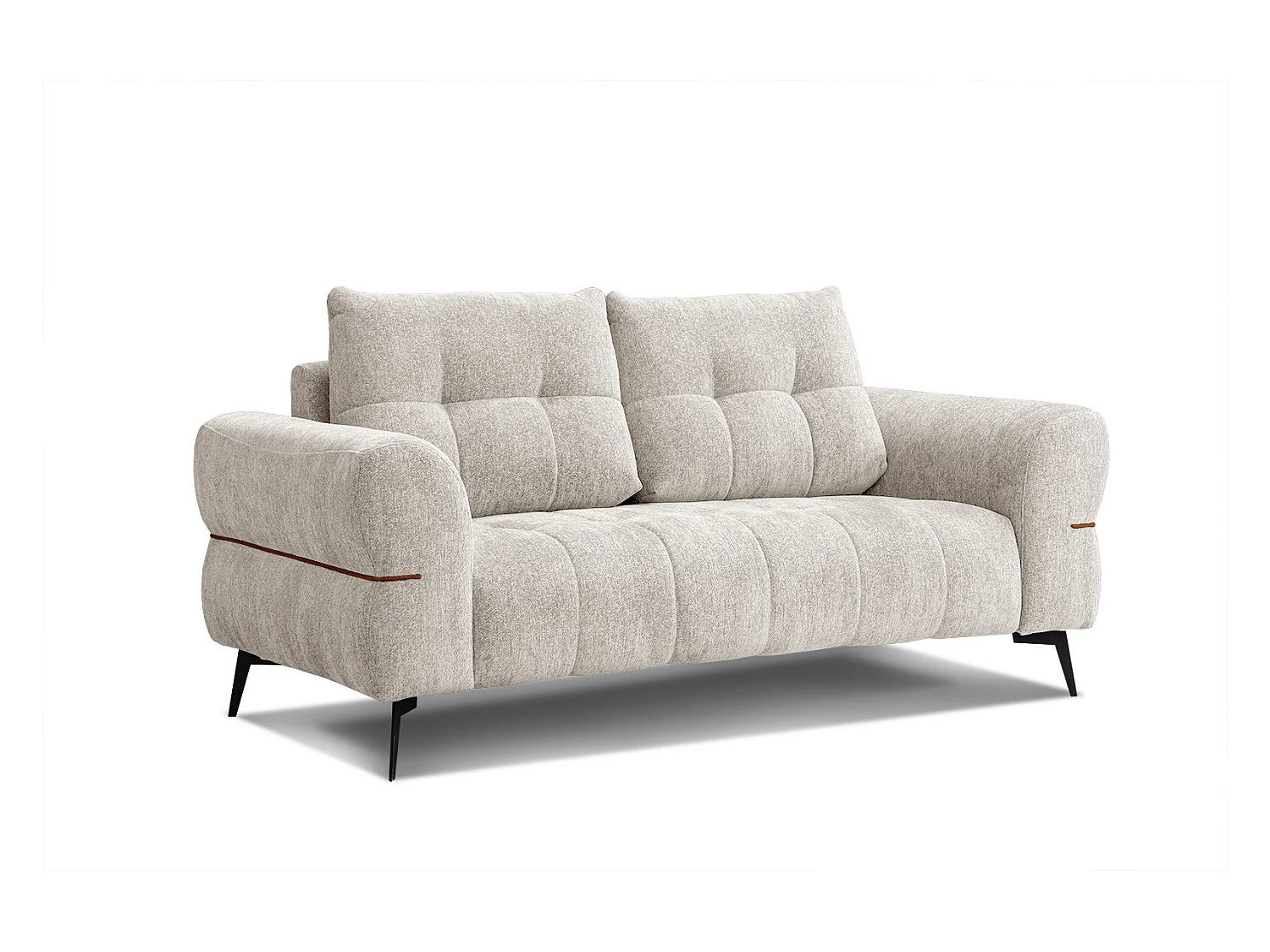 Canapé droit 3 places tissu beige - Salvini