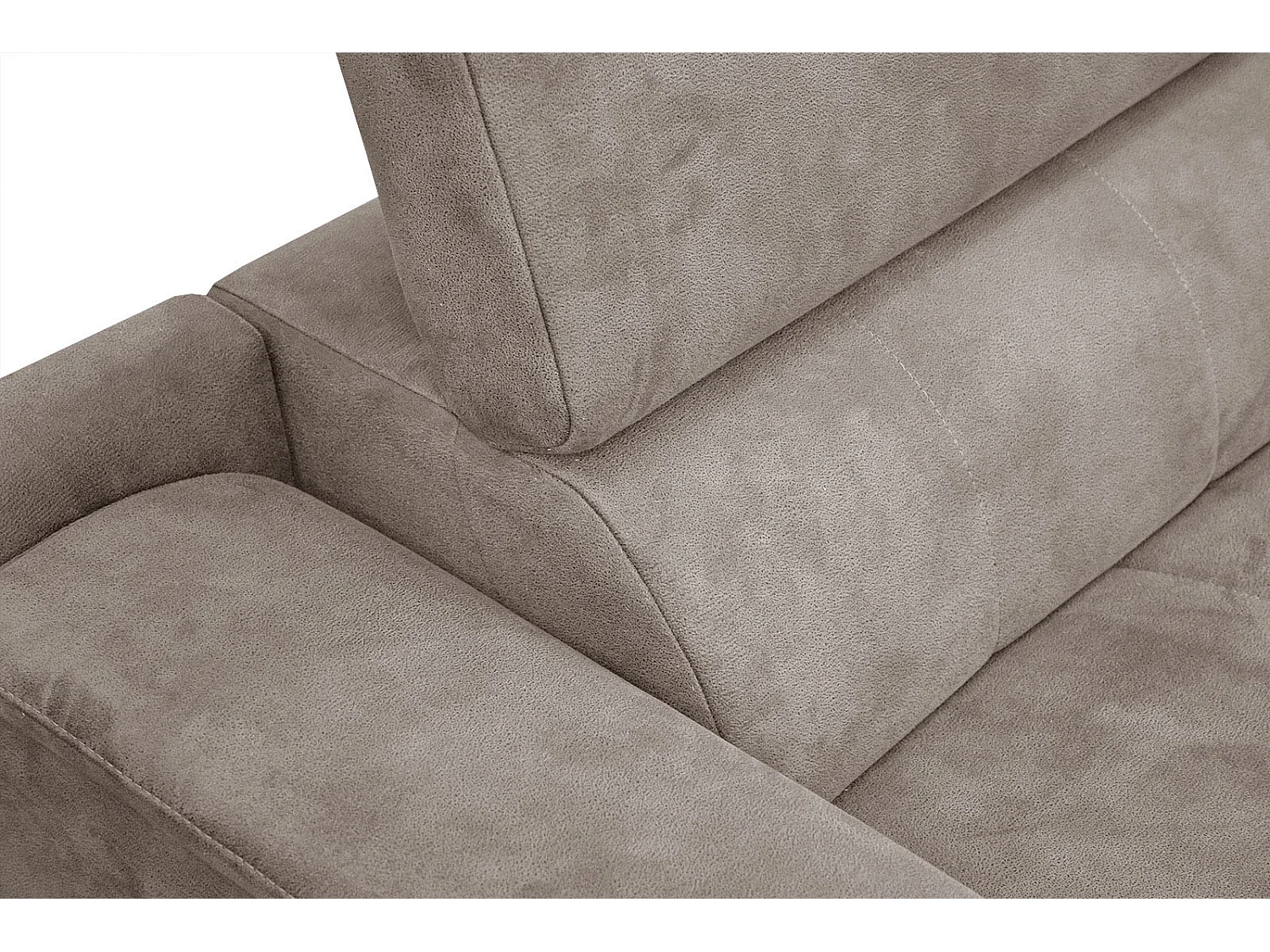 FIERO Ecksofa 4-Sitzer rechts mit verstellbare Kopfstützen, beige