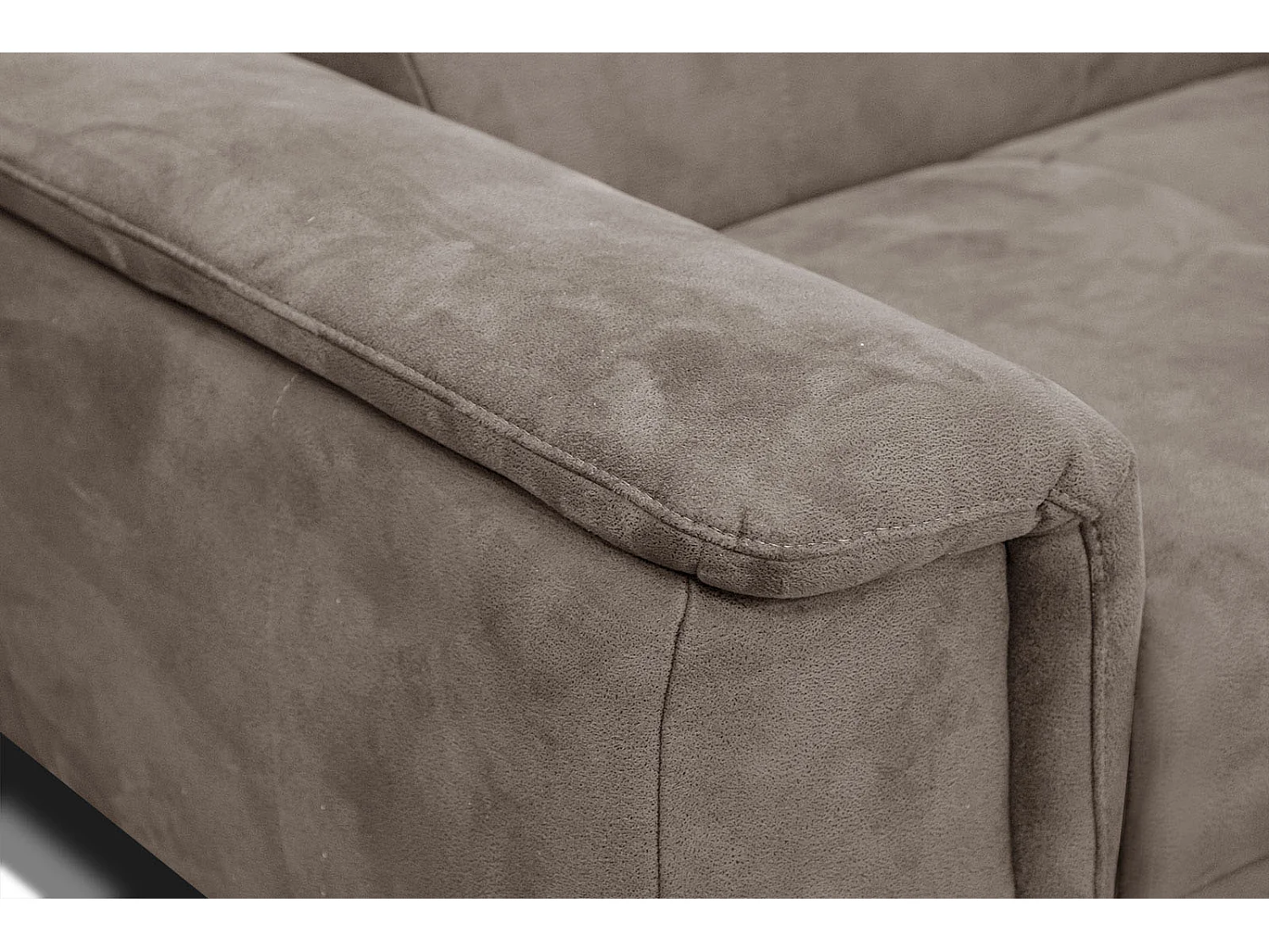 FIERO Ecksofa 4-Sitzer rechts mit verstellbare Kopfstützen, beige