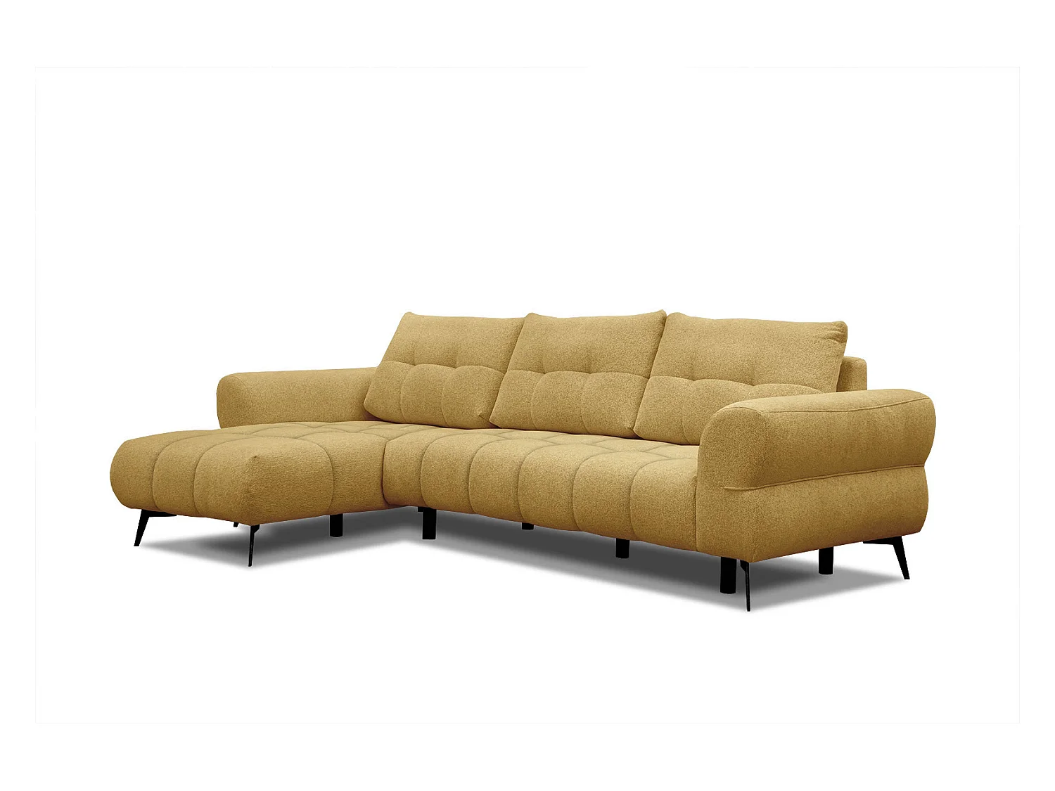 Canapé d'angle gauche Salvini 4 places tissu jaune
