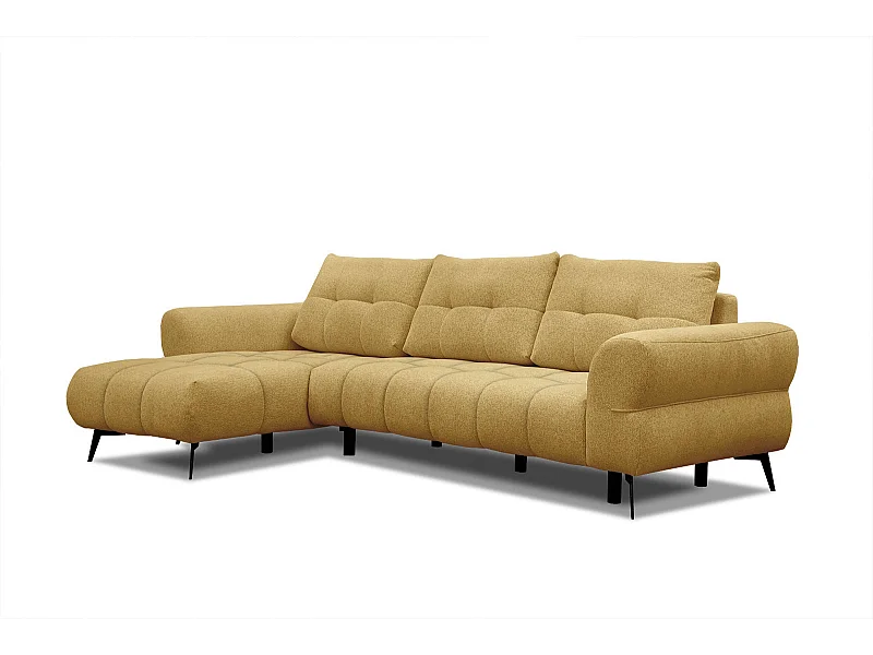 Canapé d'angle gauche Salvini 4 places tissu jaune