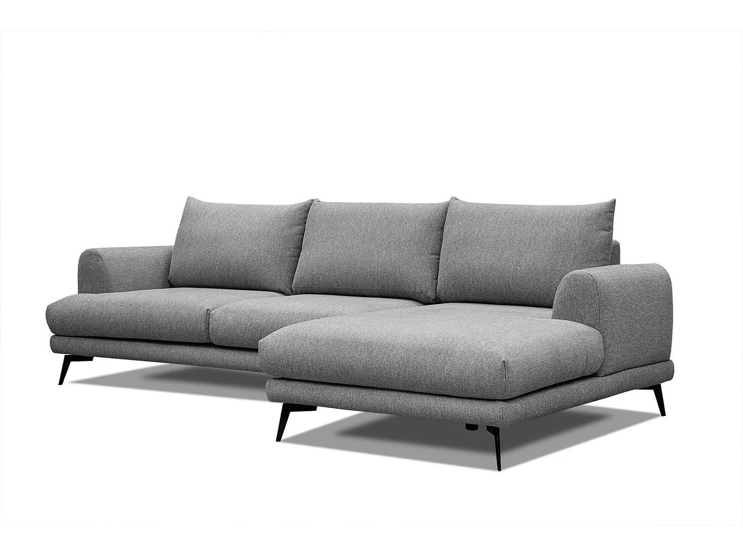 ADRIA Ecksofa 4-Sitzer rechts, grau
