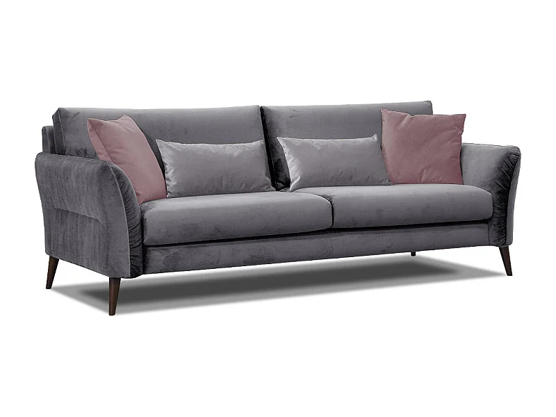 CANAPE FIGARI 3 places tissu gris mouve