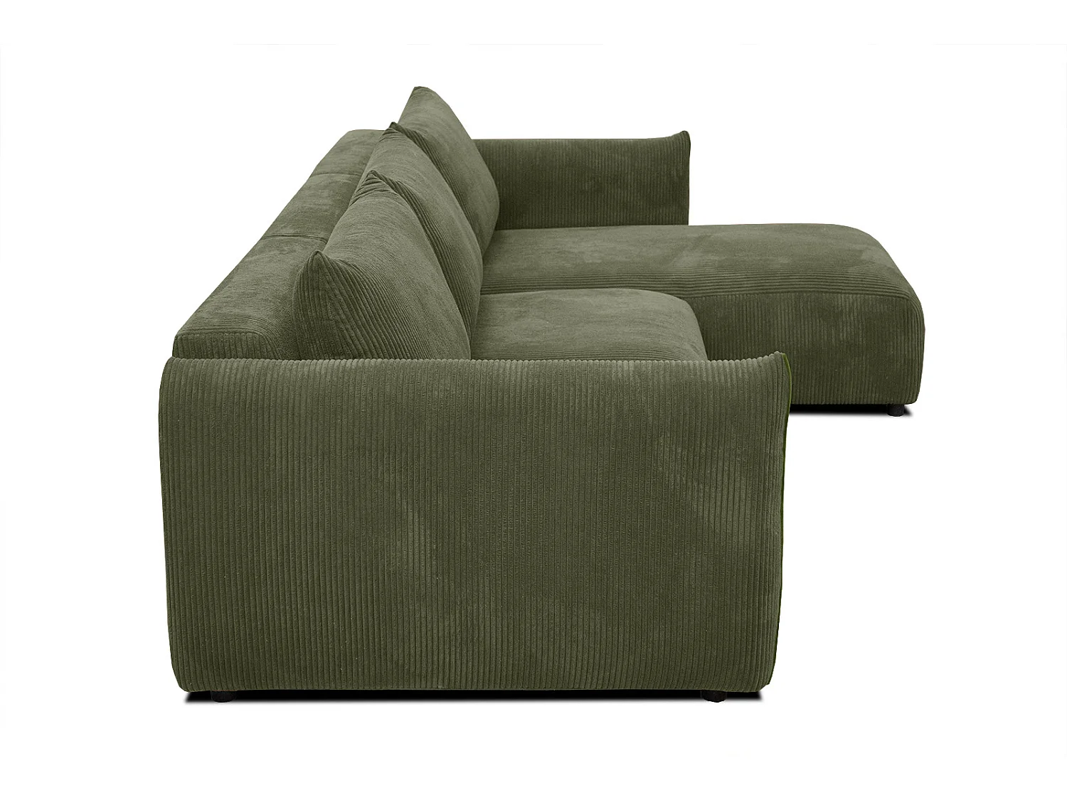 TAUER Ecksofa 5-Sitzer rechts, olive