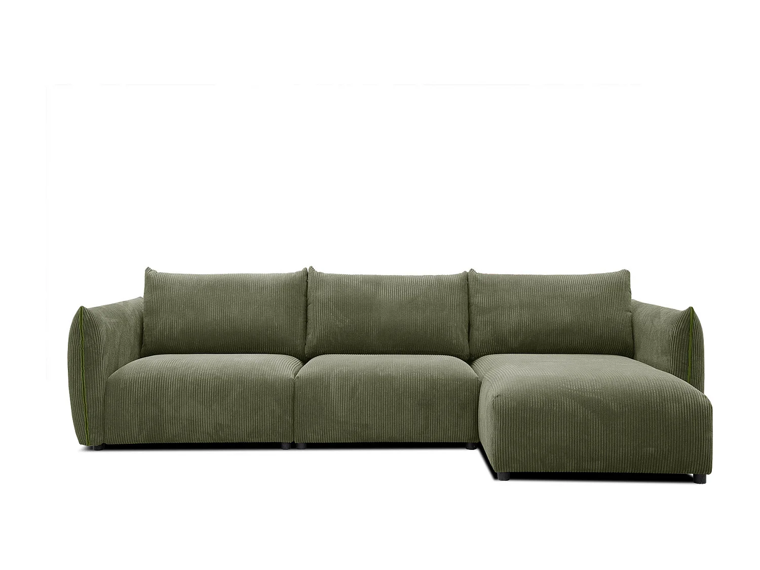 TAUER Ecksofa 5-Sitzer rechts, olive