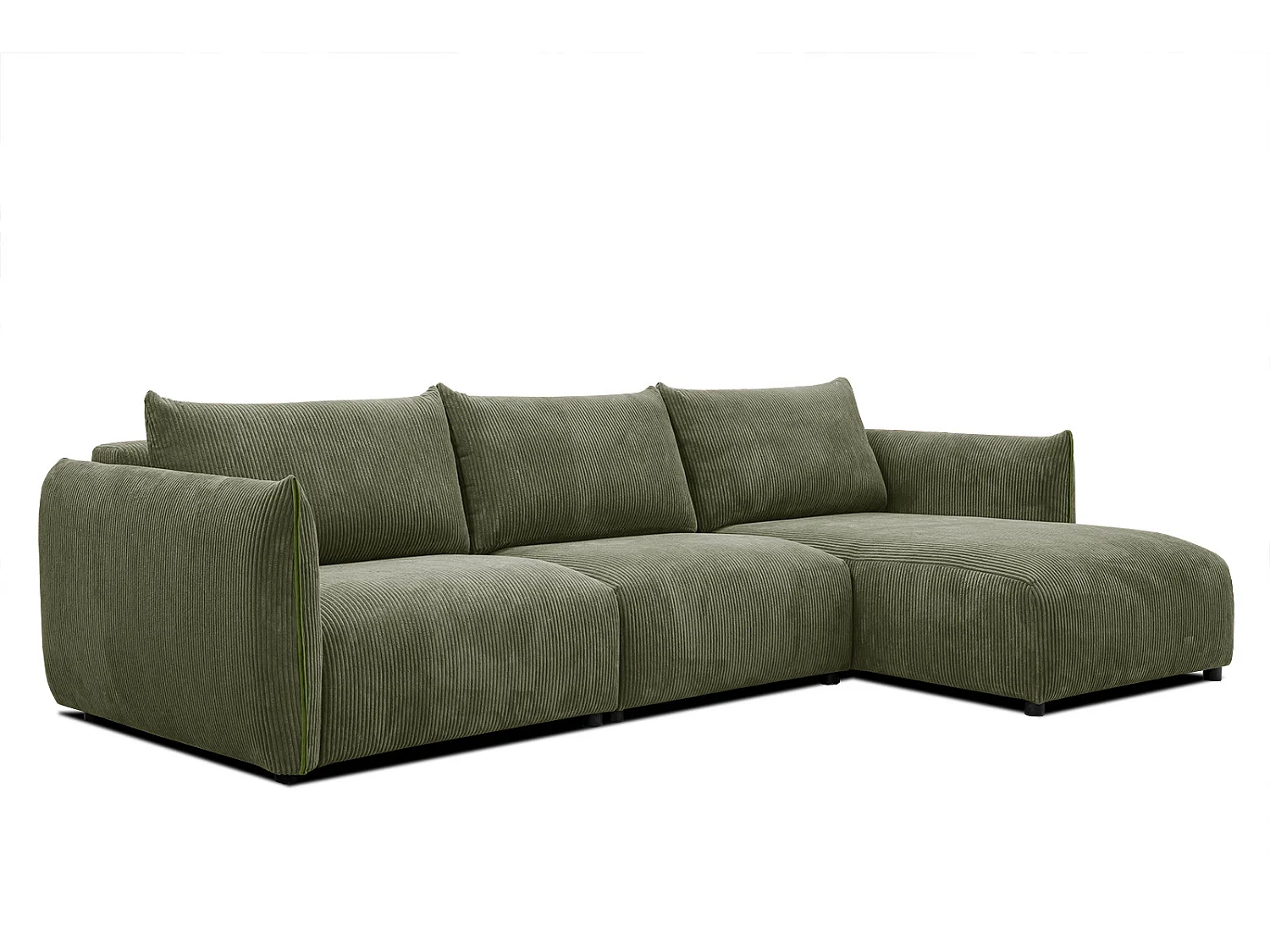 TAUER Ecksofa 5-Sitzer rechts, olive