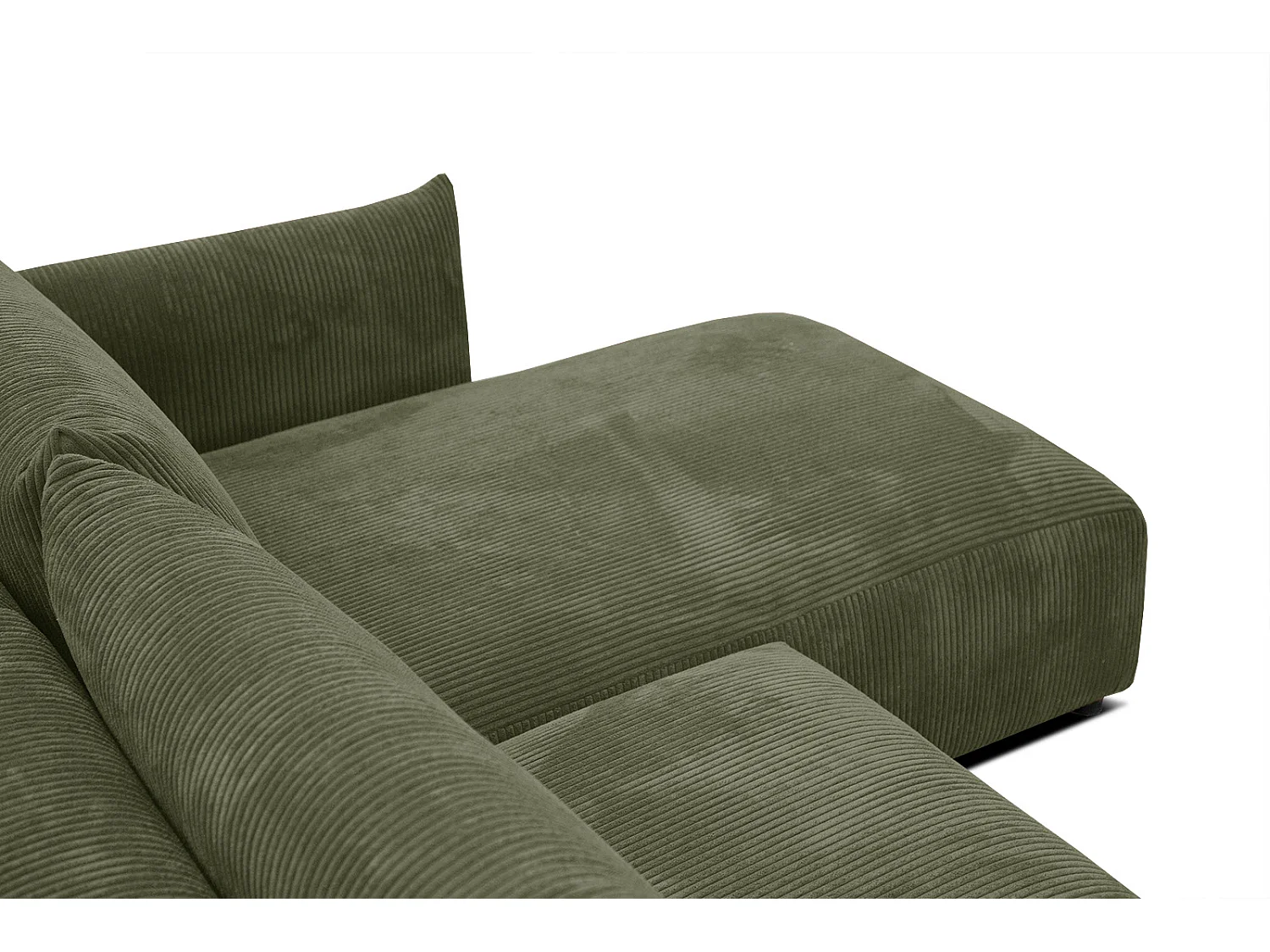 TAUER Ecksofa 5-Sitzer rechts, olive