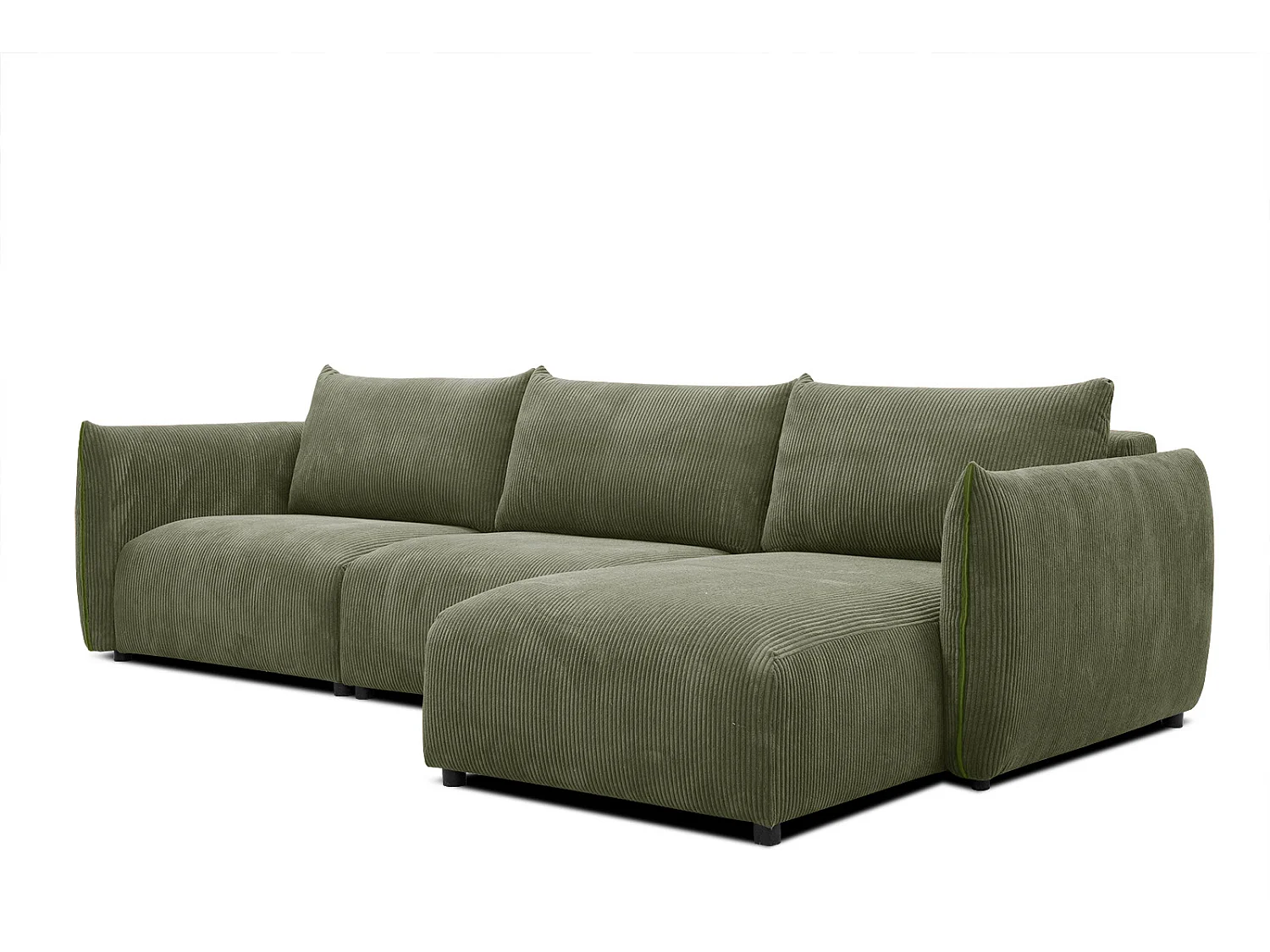 TAUER Ecksofa 5-Sitzer rechts, olive