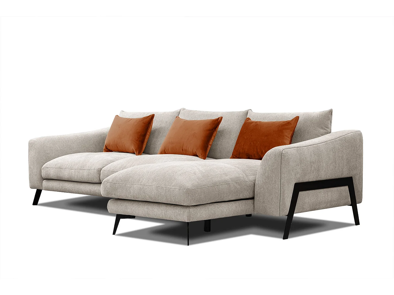 WINTER Ecksofa 4-Sitzer rechts, ecru