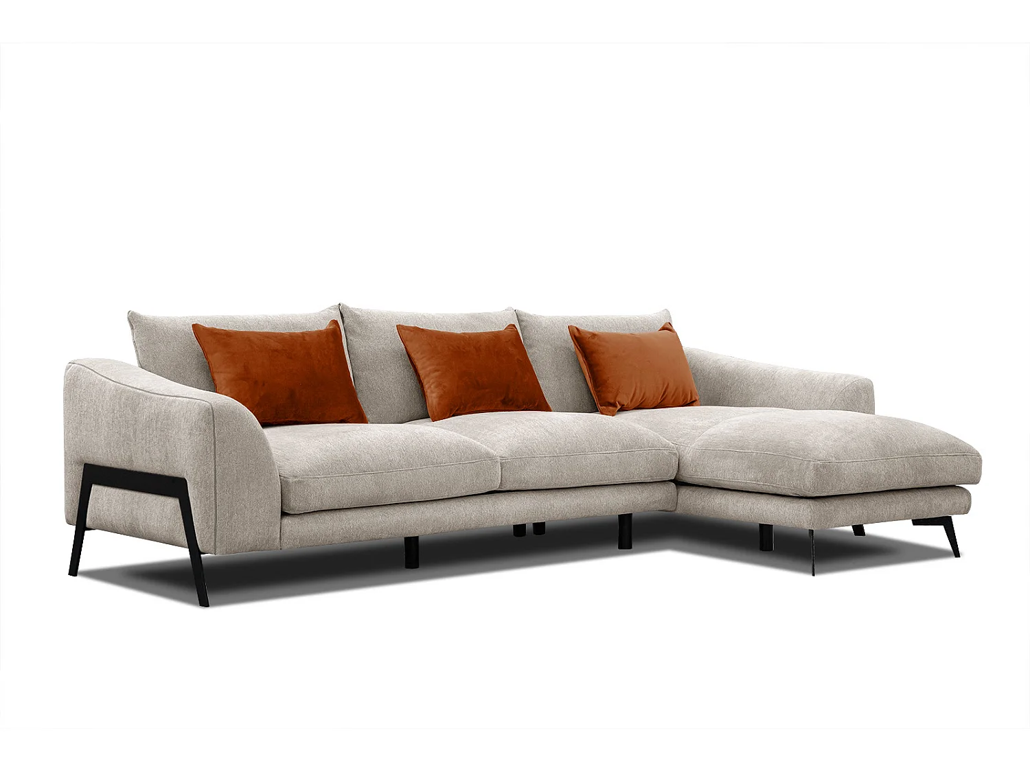 WINTER Ecksofa 4-Sitzer rechts, ecru