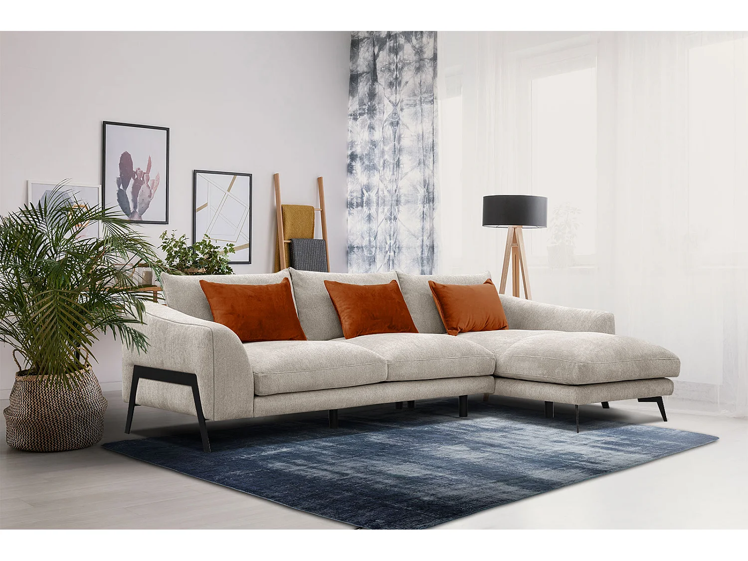 WINTER Ecksofa 4-Sitzer rechts, ecru