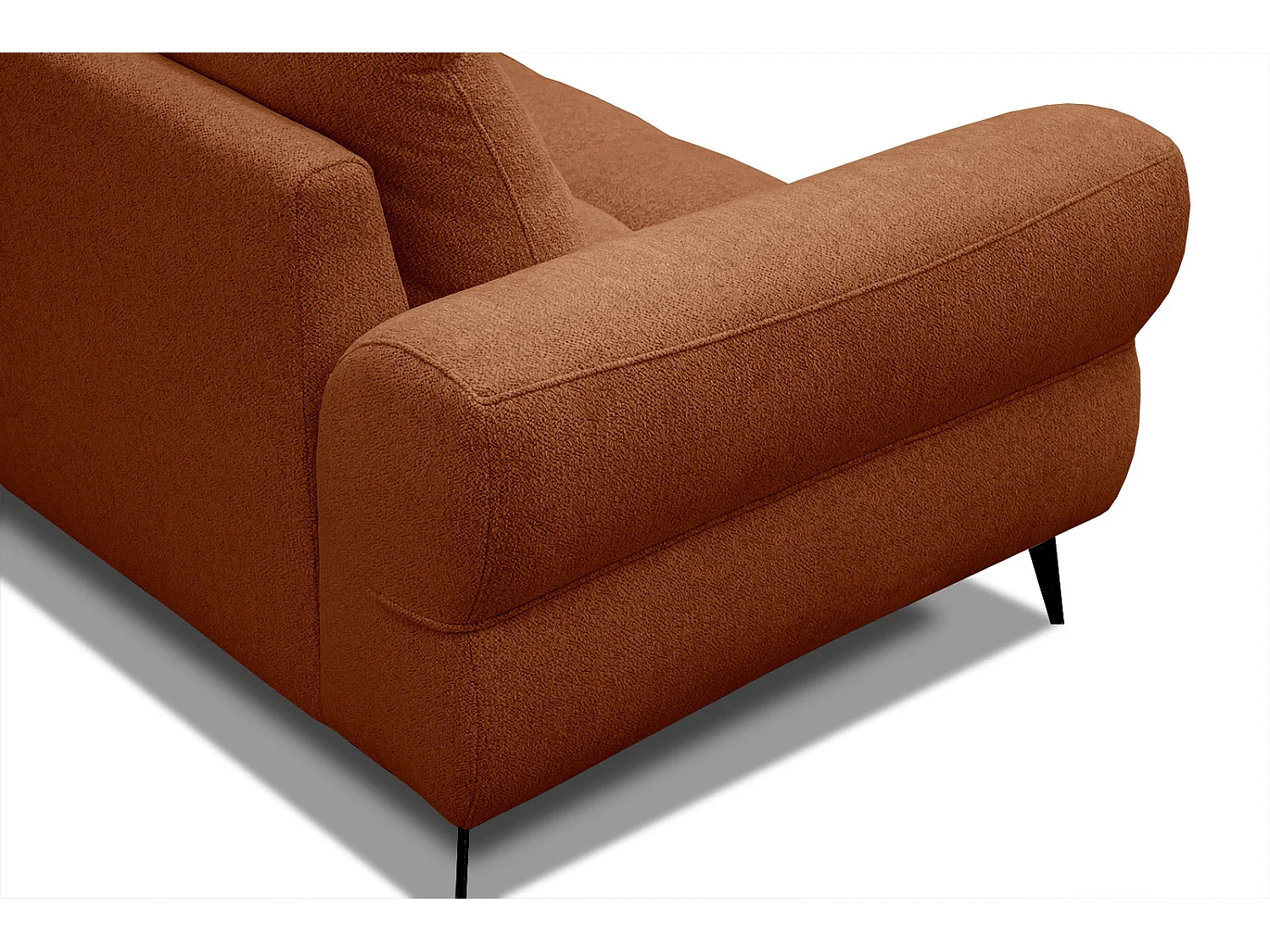 SALVINI Ecksofa 4-Sitzer rechts, dunkelorange