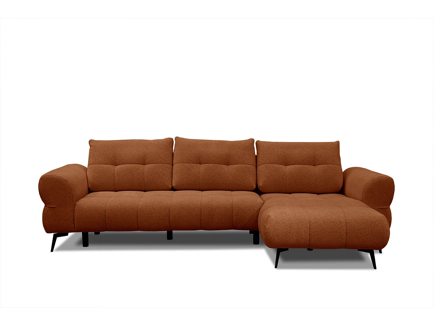 SALVINI Ecksofa 4-Sitzer rechts, dunkelorange