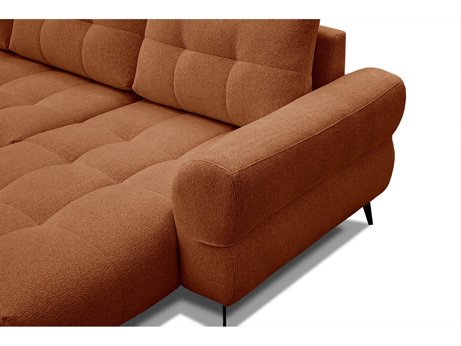 SALVINI Ecksofa 4-Sitzer rechts, dunkelorange