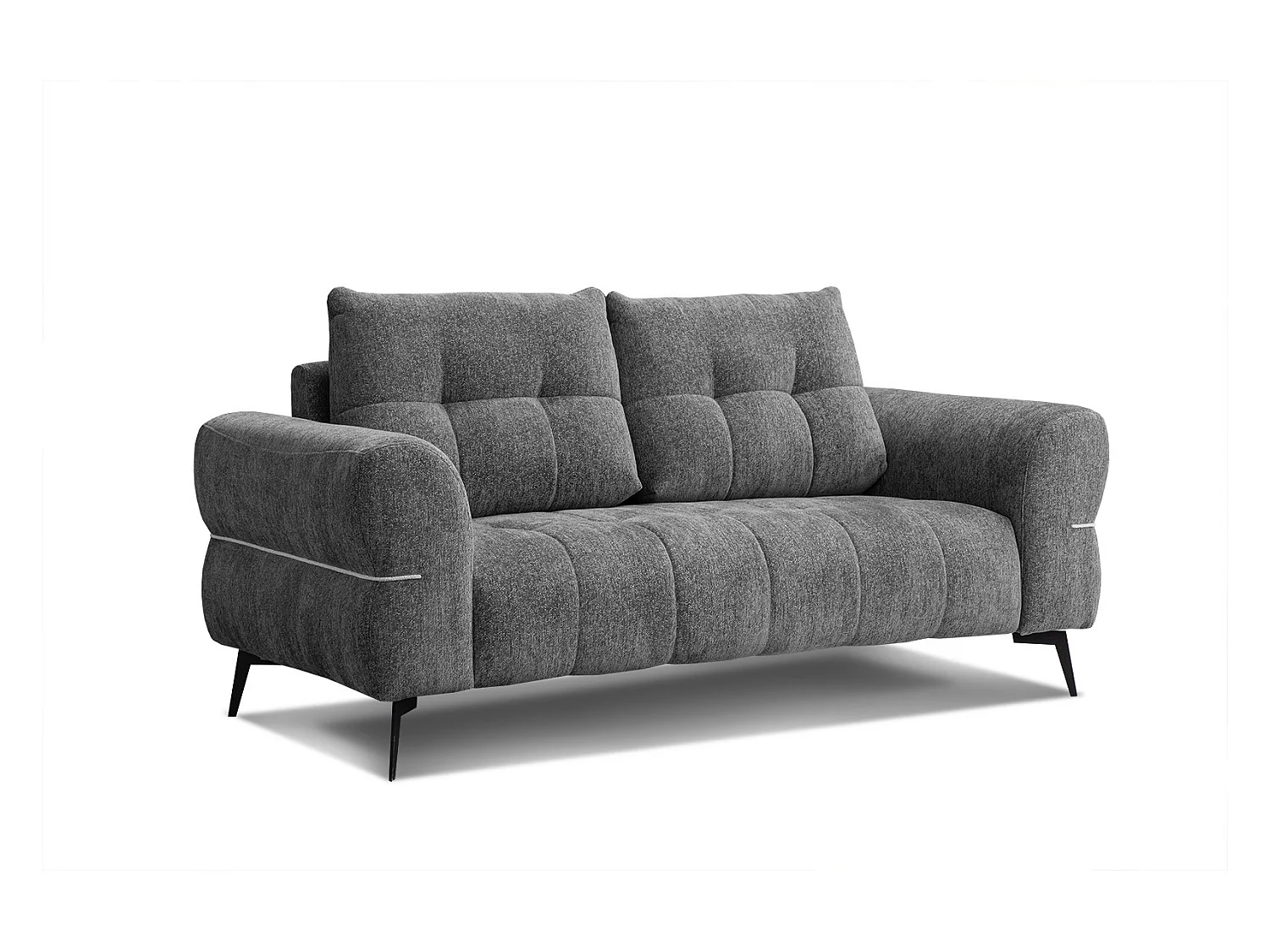 Canapé droit 3 places tissu gris foncé - Salvini