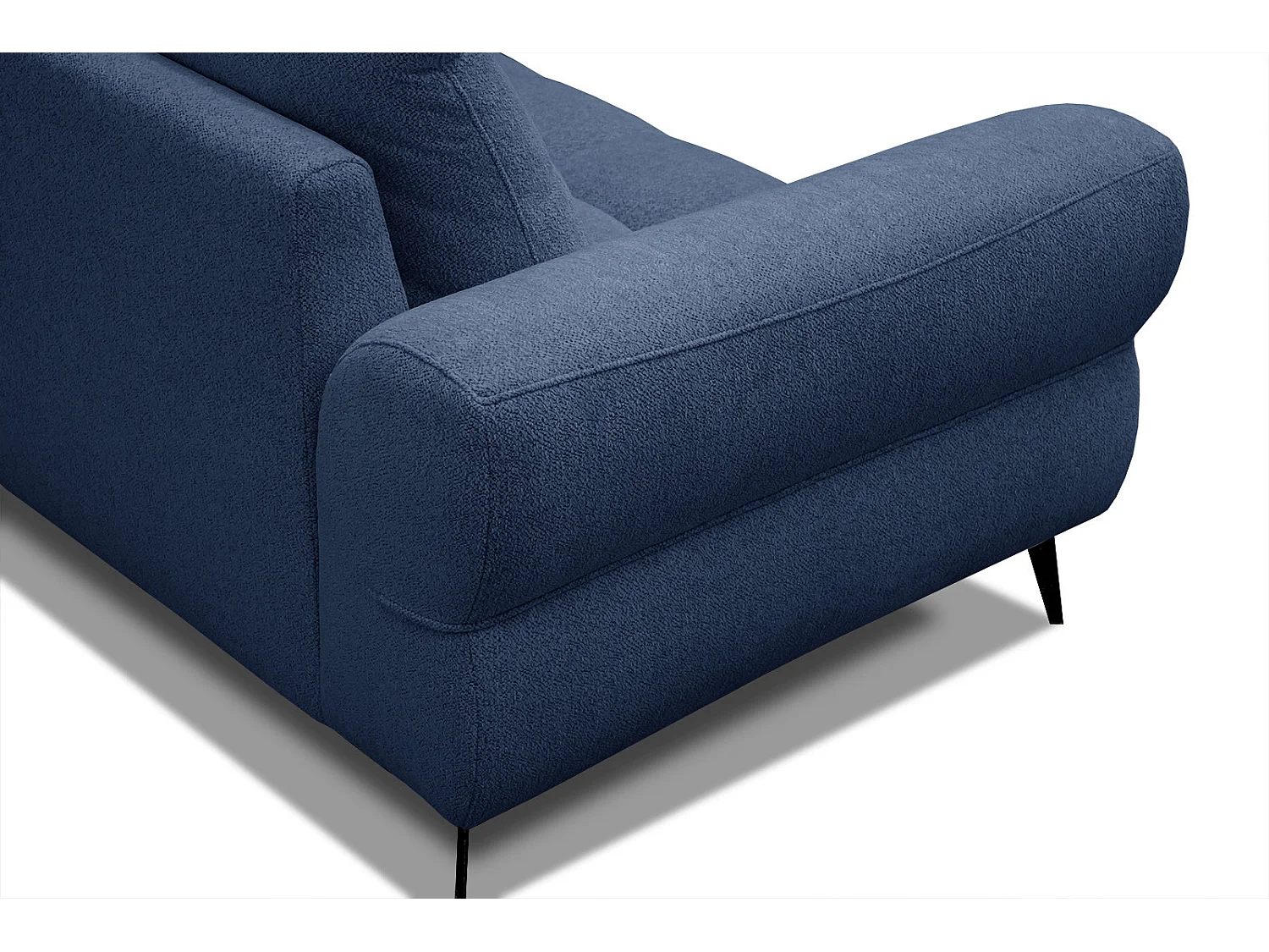 Canapé d'angle droit Salvini 4 places tissu bleu foncé