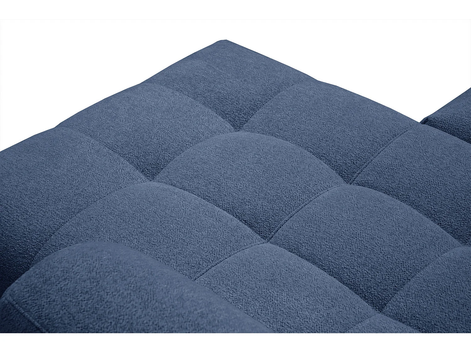 Canapé d'angle droit Salvini 4 places tissu bleu foncé