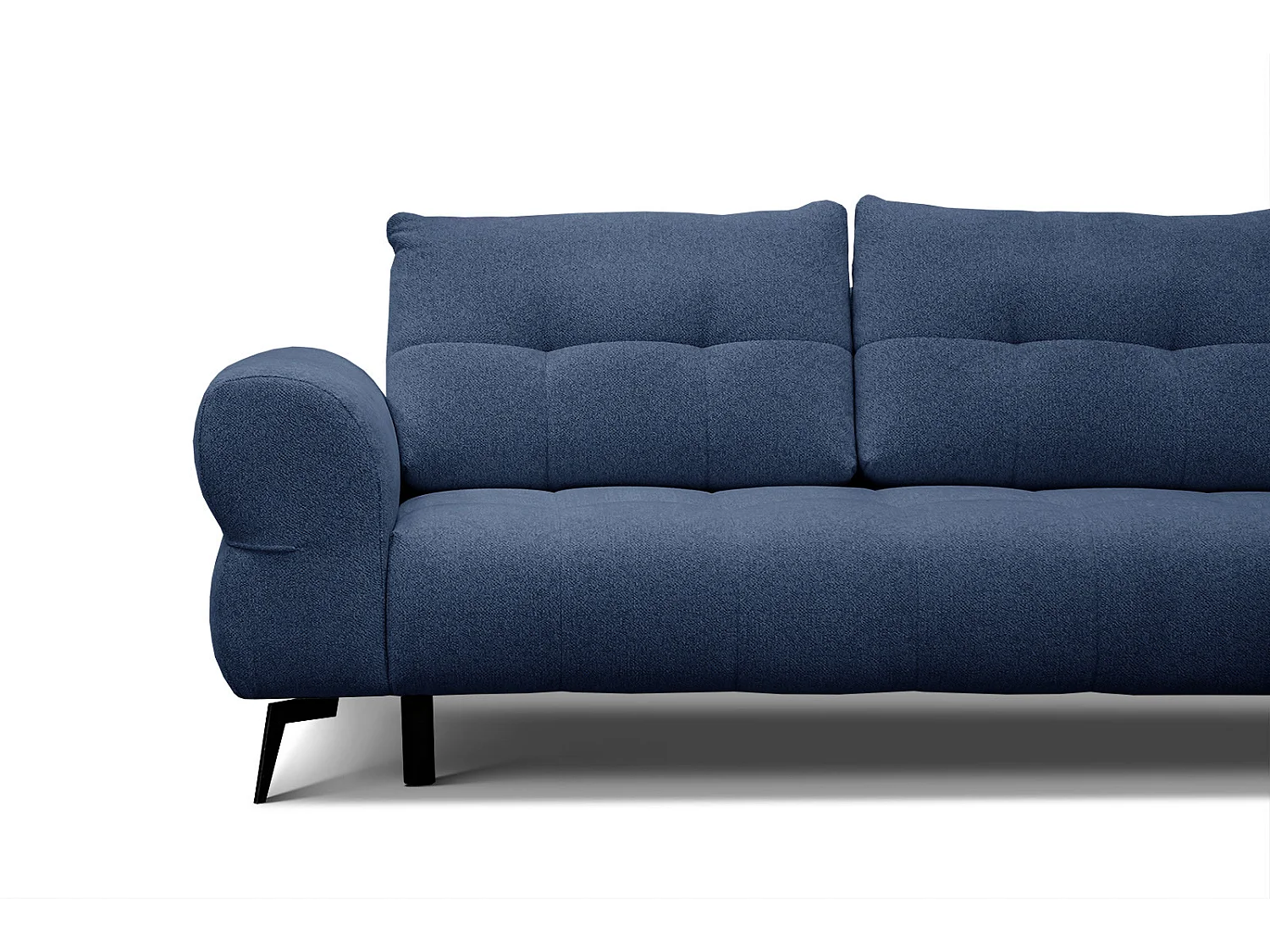 Canapé d'angle droit Salvini 4 places tissu bleu foncé