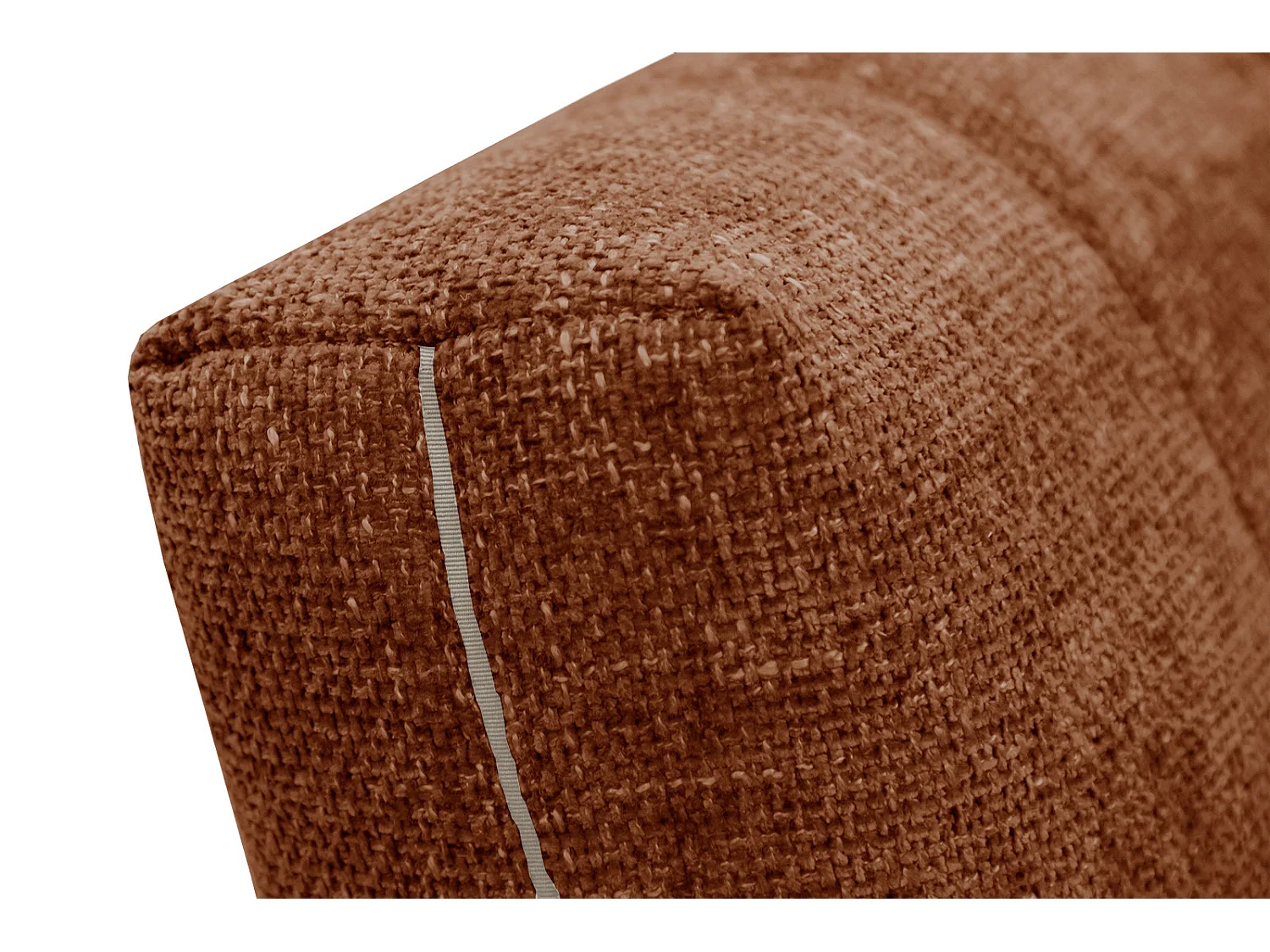 Canapé droit 3 places XXL tissu rouge brique