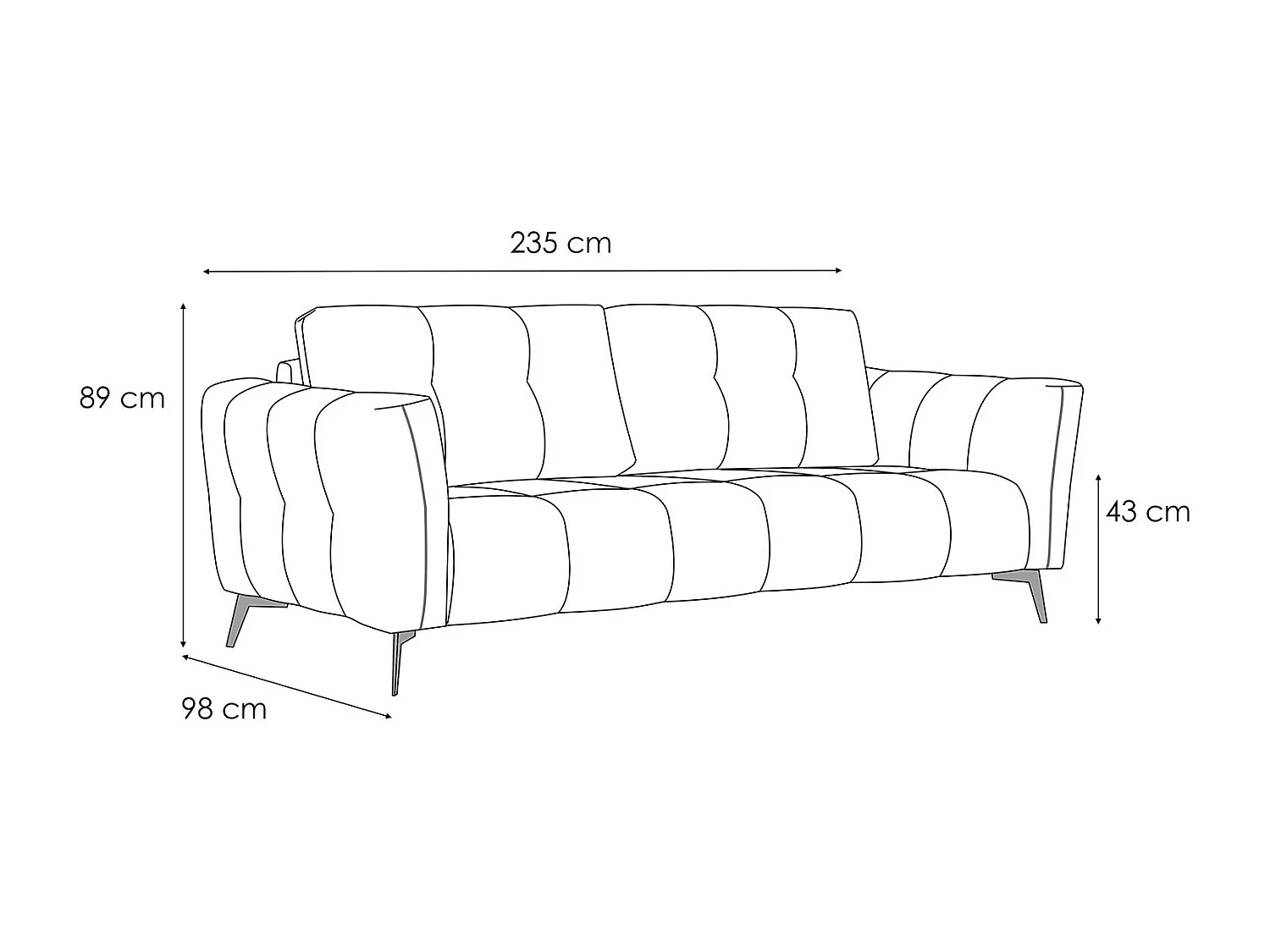 KALMER Sofa 3-Sitzer, ecru
