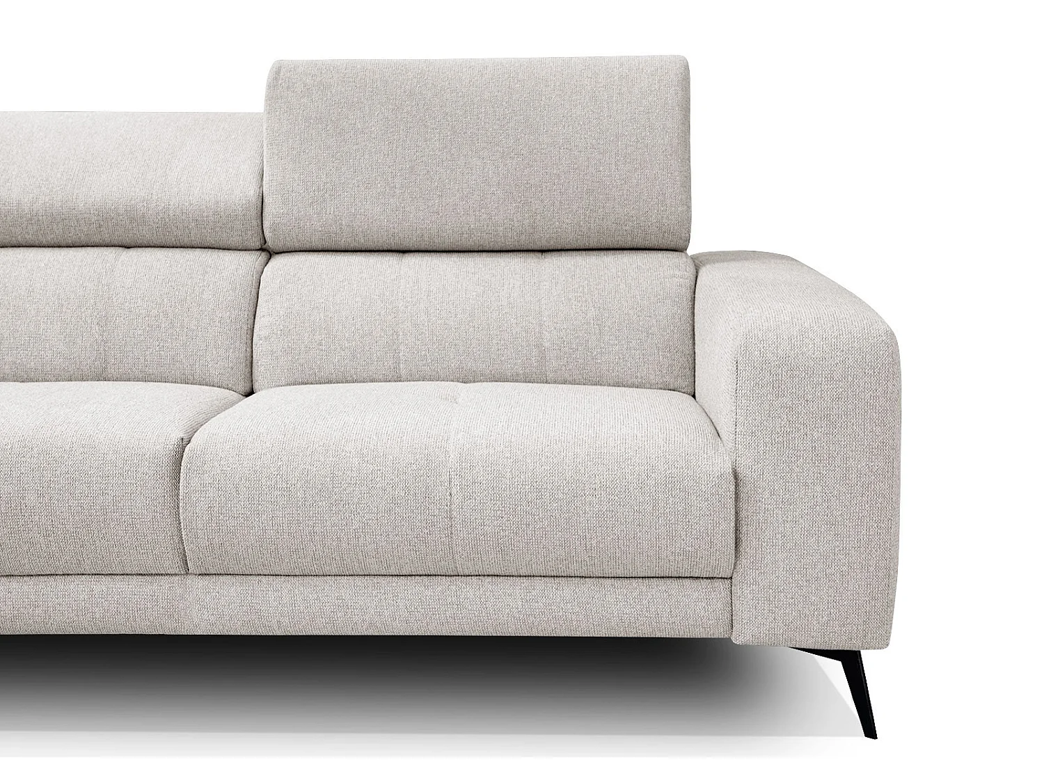 MORELLO Ecksofa 5-Sitzer links mit verstellbare Kopfstützen, creme