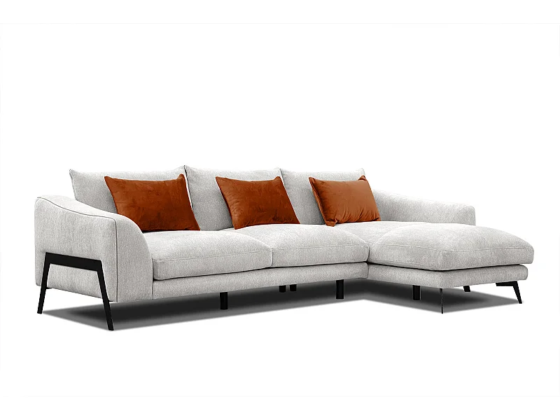 WINTER Ecksofa 4-Sitzer rechts, perlweiß