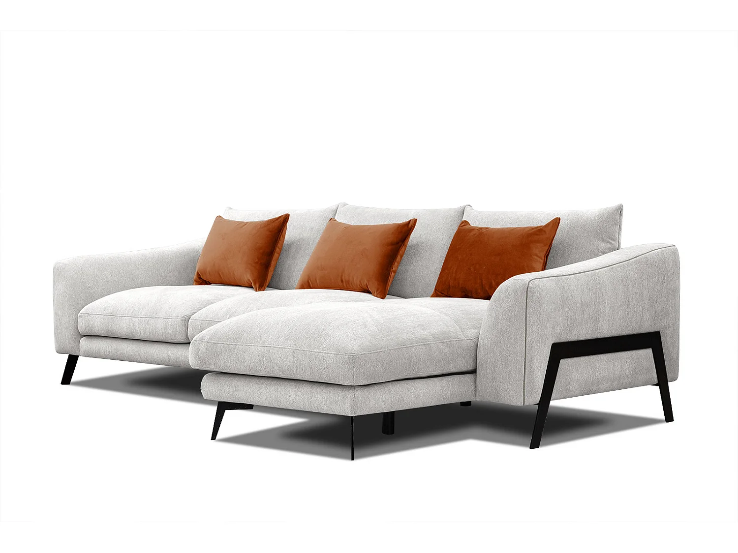 WINTER Ecksofa 4-Sitzer rechts, perlweiß