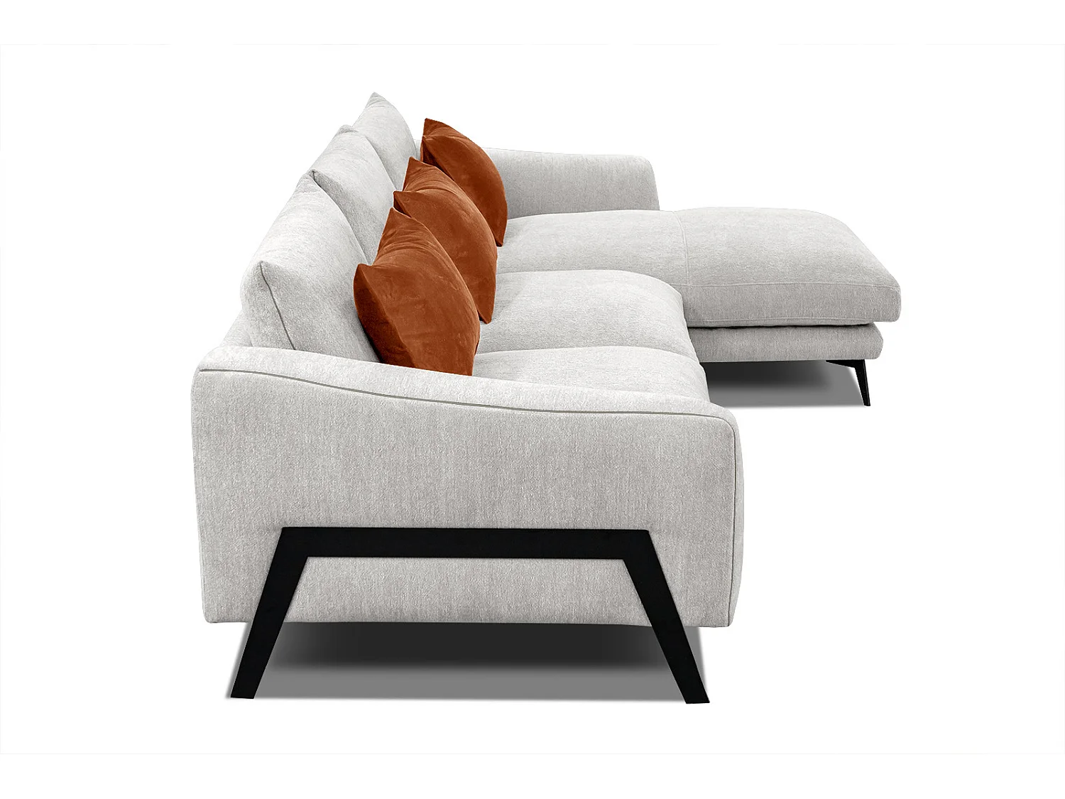 WINTER Ecksofa 4-Sitzer rechts, perlweiß