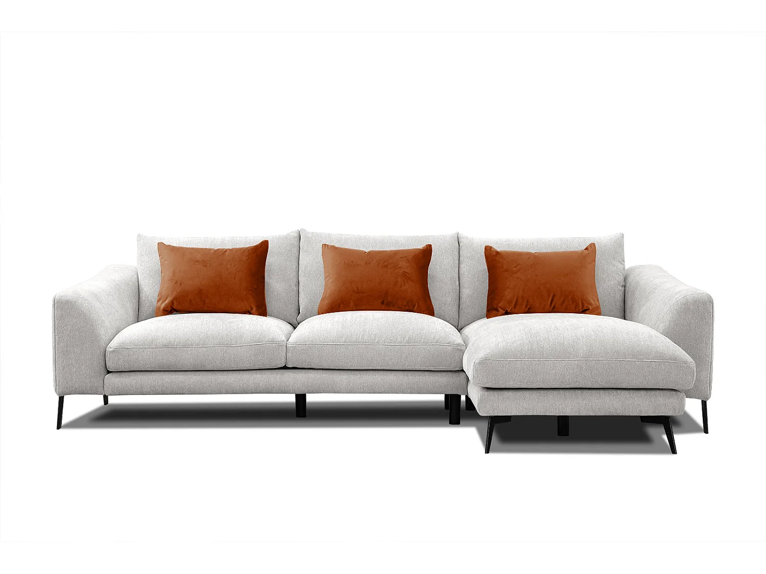 WINTER Ecksofa 4-Sitzer rechts, perlweiß