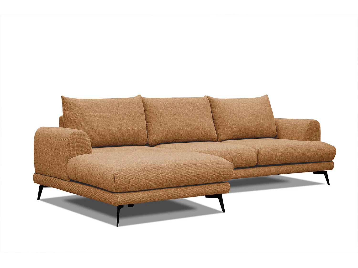 ADRIA Ecksofa 4-Sitzer links, orange