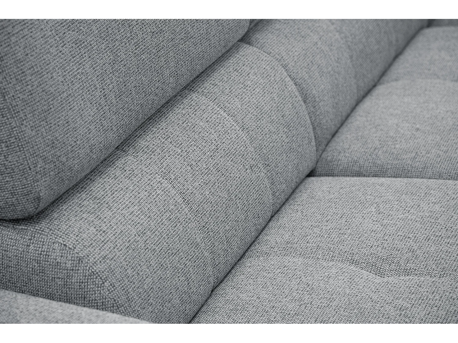 Canapé d'angle droit 5 places tissu gris clair - Fiero