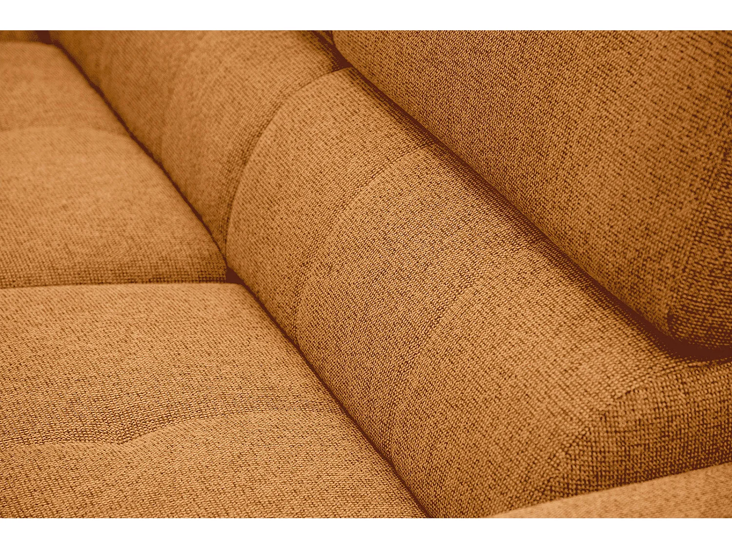 FIERO Ecksofa 5-Sitzer links mit verstellbare Kopfstützen, orange