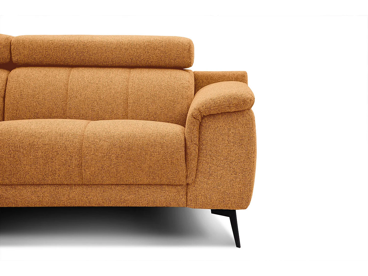 FIERO Ecksofa 5-Sitzer links mit verstellbare Kopfstützen, orange