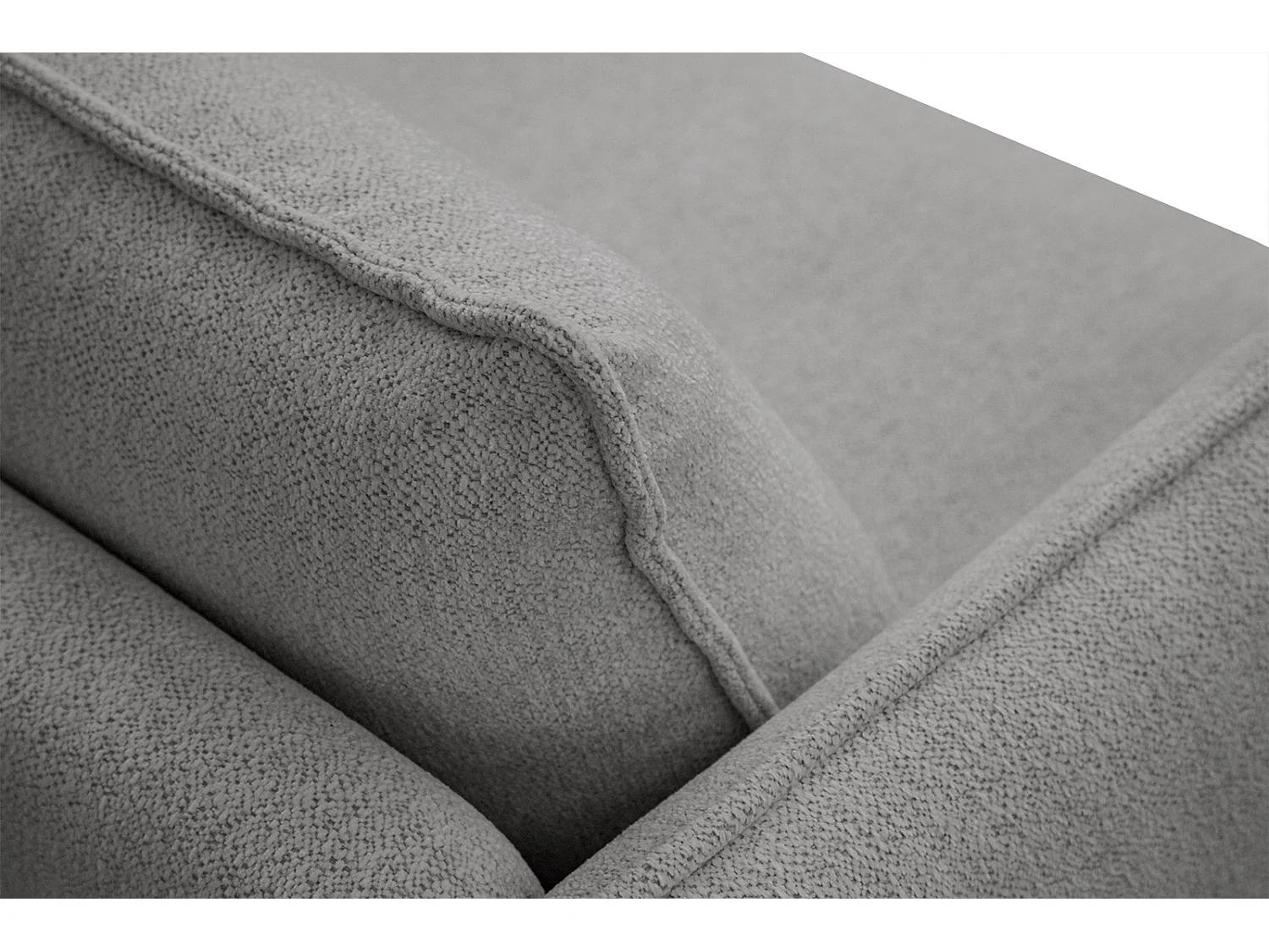 Canapé droit 3 places tissu gris chaud - HOSTEN